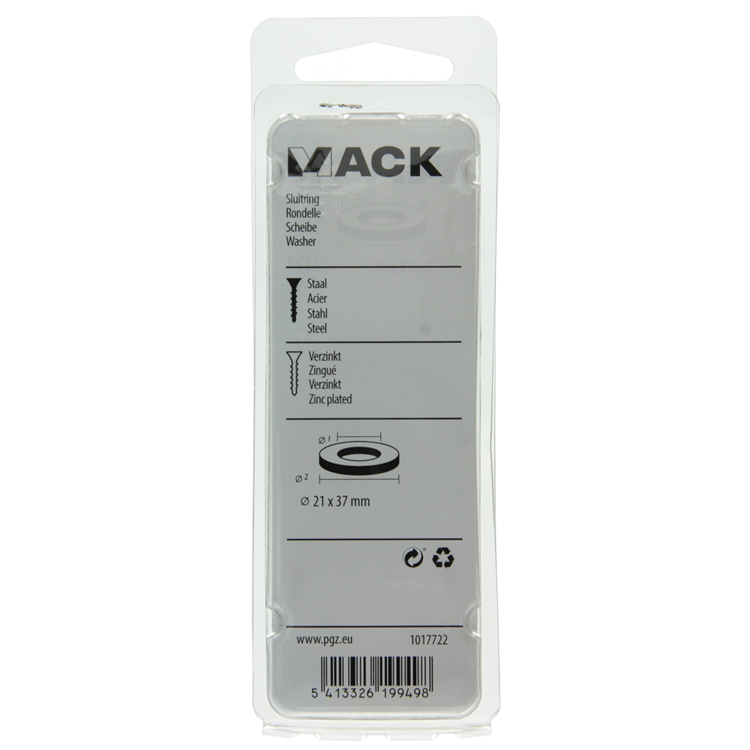 Load image into Gallery viewer, Mack 1017722 - sluitring staal verzinkt 4 st 21 x 37 mm | 10 stuks