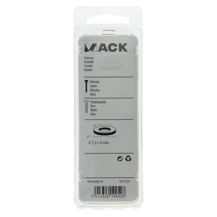 Load image into Gallery viewer, Mack 1017724 - sluitring messing 12 st 5,3 x 10 mm | 10 stuks