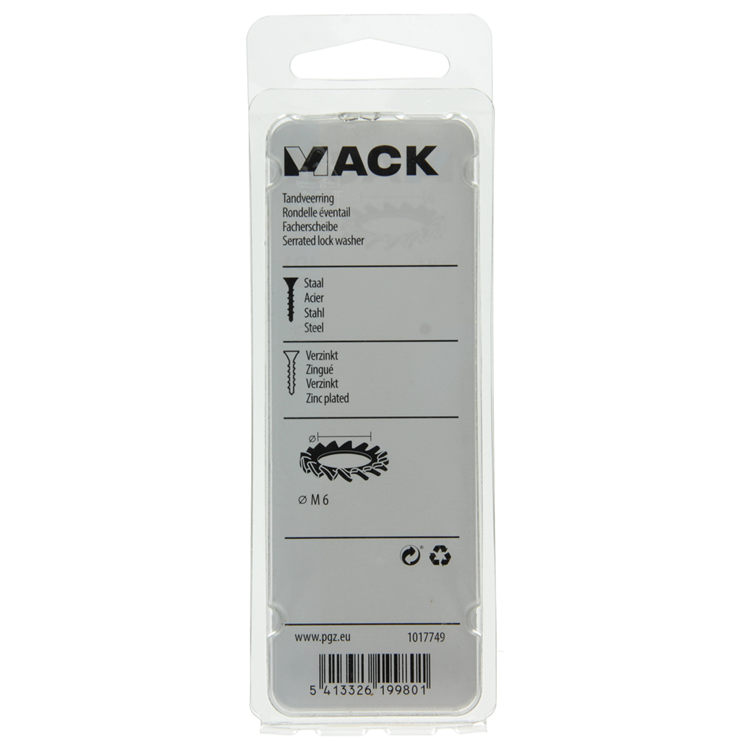 Load image into Gallery viewer, Mack 1017749 - tandveerring staal verzinkt 25 st m6 | 10 stuks
