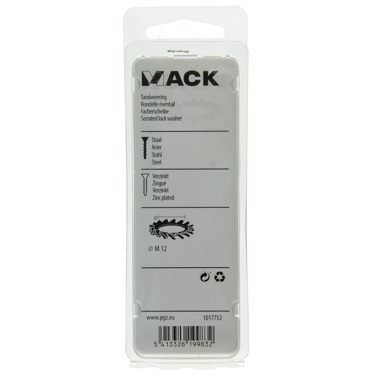 Load image into Gallery viewer, Mack 1017752 - tandveerring staal verzinkt 8st m12 | 10 stuks