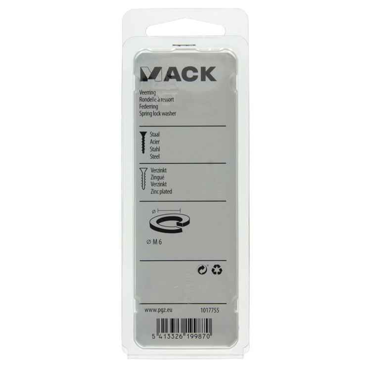 Load image into Gallery viewer, Mack 1017755 - veerring staal verz. 40st m6 | 10 stuks