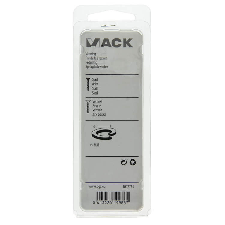 Load image into Gallery viewer, Mack 1017756 - veerring staal verzinkt 30 st m 8 | 10 stuks