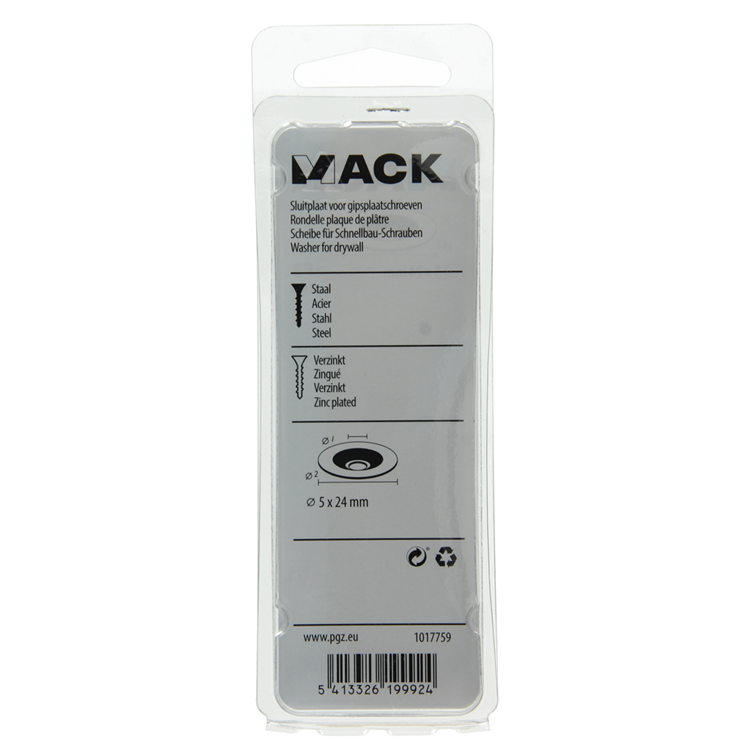 Load image into Gallery viewer, Mack 1017759 - sluitplaat vr gipsplaatschr. verz. 20 st 5 x 24 mm | 10 stuks