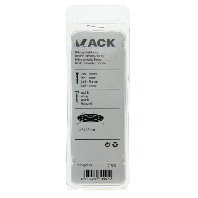 Load image into Gallery viewer, Mack 1019689 - dichtingsring bitumen verzinkt8 st 8 x 22 mm | 10 stuks