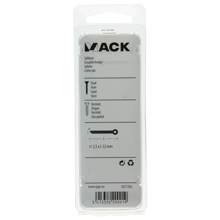 Load image into Gallery viewer, Mack 1017763 - splitpen staal verzinkt 18 st 2,5 x 32 mm | 10 stuks