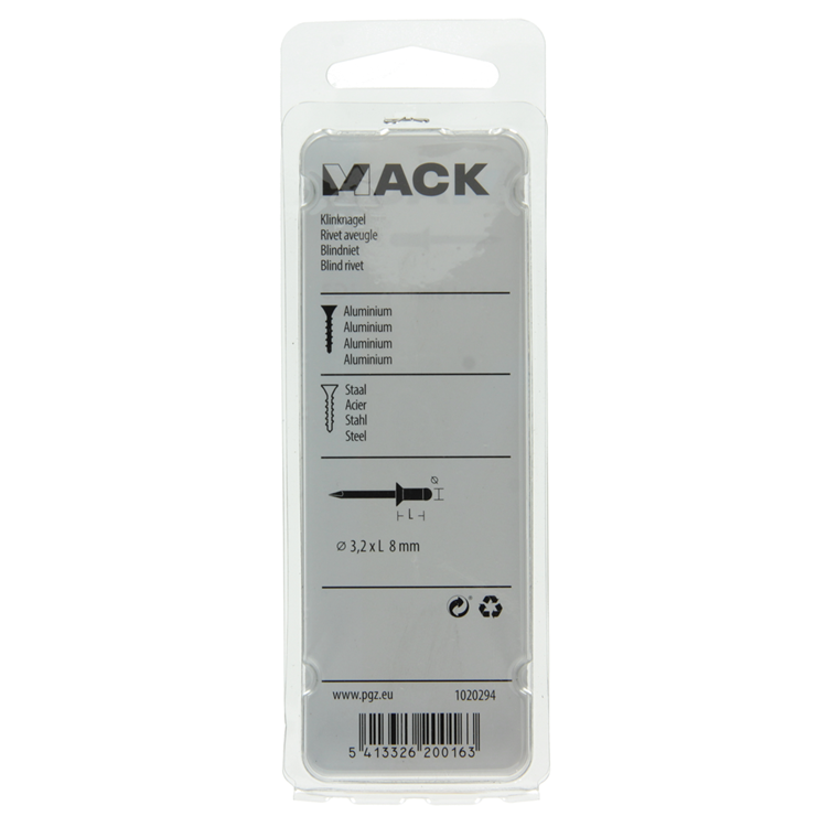 Load image into Gallery viewer, Mack 1020294 - 40 blindnieten alu 3,2x8mm | 10 stuks