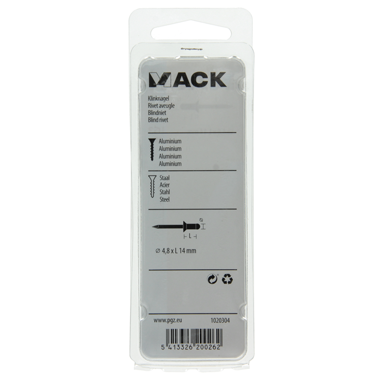 Load image into Gallery viewer, Mack 1020304 - 20 blindnieten alu 4,8x14mm | 5 stuks