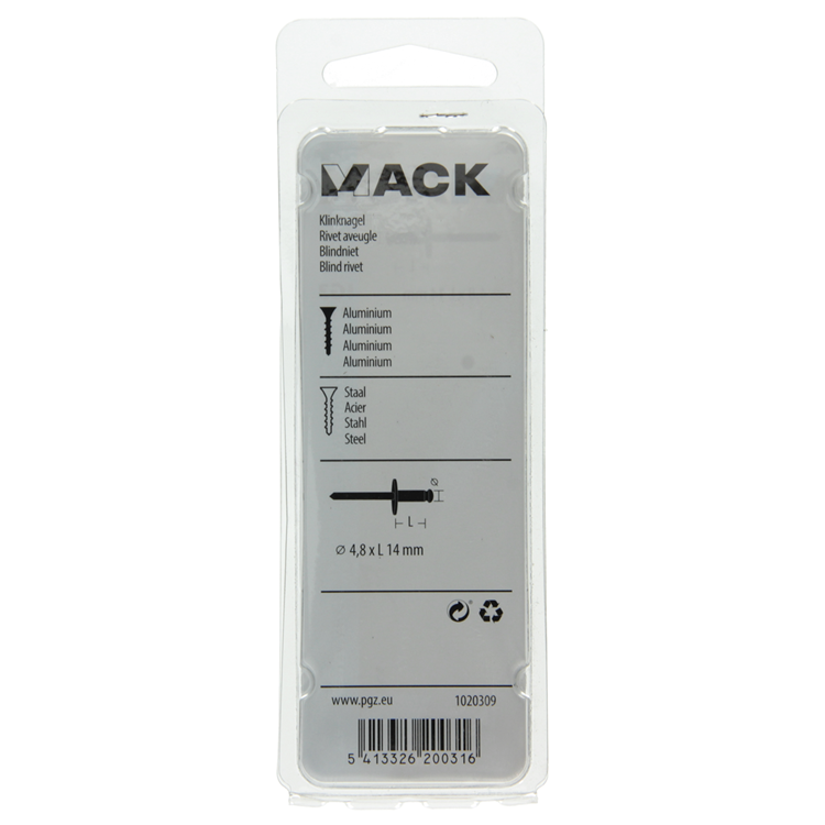 Load image into Gallery viewer, Mack 1020309 - 11 blindnieten alu brede kop 4,8x14mm | 5 stuks
