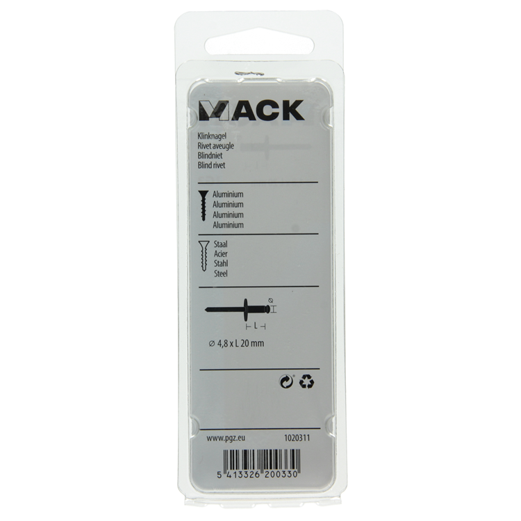 Load image into Gallery viewer, Mack 1020311 - 9 blindnieten alu brede kop 4,8x20mm | 5 stuks