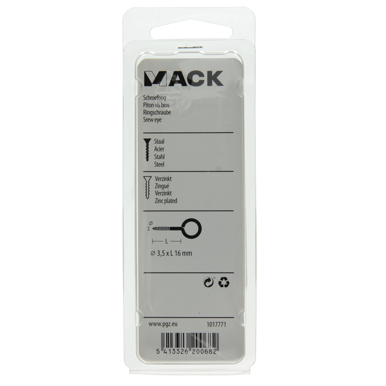 Load image into Gallery viewer, Mack 1017771 - schroefoog staal verzinkt 12st 3,5 x 16 mm | 10 stuks