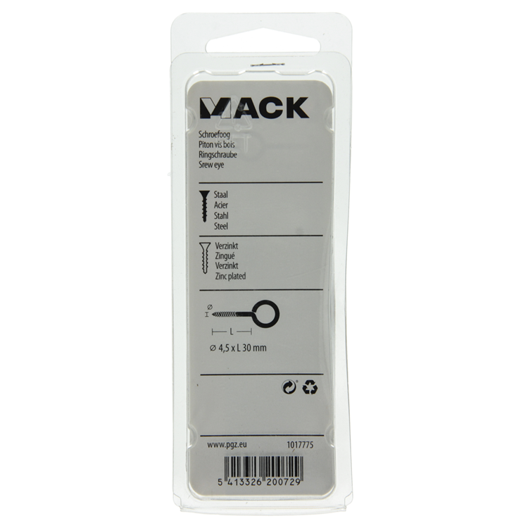 Load image into Gallery viewer, Mack 1017775 - schroefoog staal verzinkt 6 st 4,5 x 30 mm | 10 stuks