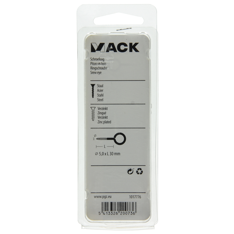 Load image into Gallery viewer, Mack 1017776 - schroefoog staal verzinkt 4 st 5,0 x 30 mm | 10 stuks