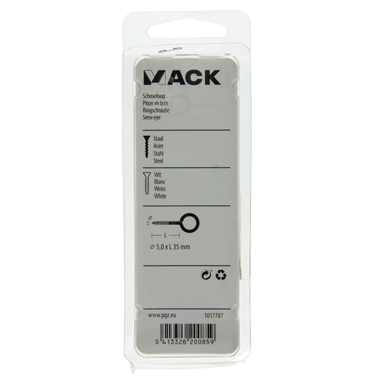 Load image into Gallery viewer, Mack 1017787 - schroefoog staal wit 2 st 5,0 x 35 mm | 10 stuks