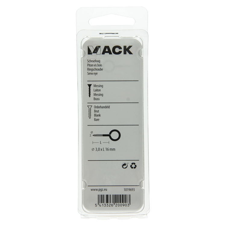 Load image into Gallery viewer, Mack 1019693 - schroefoog messing 4 st 3,0 x 16mm | 10 stuks