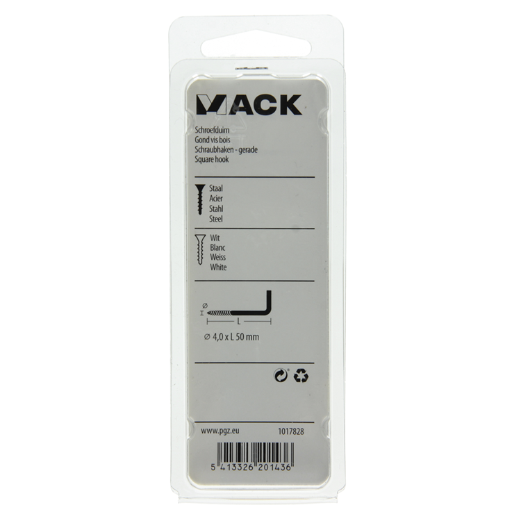 Load image into Gallery viewer, Mack 1017828 - schroefduim staal wit 3 st 4,0 x 50 mm | 10 stuks