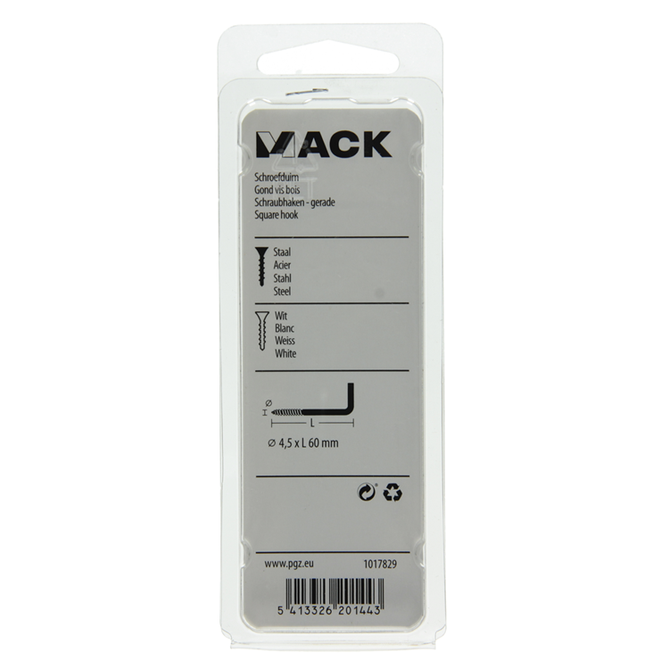 Load image into Gallery viewer, Mack 1017829 - schroefduim staal wit 3 st 4,5 x 60 mm | 10 stuks