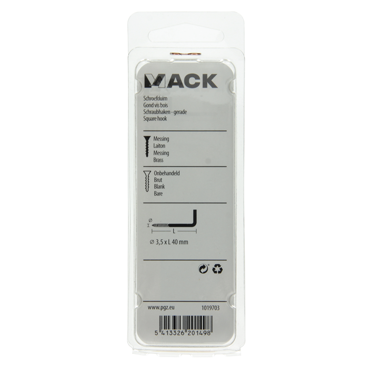 Load image into Gallery viewer, Mack 1019703 - schroefduim messing 3st 3,5 x 40mm | 10 stuks