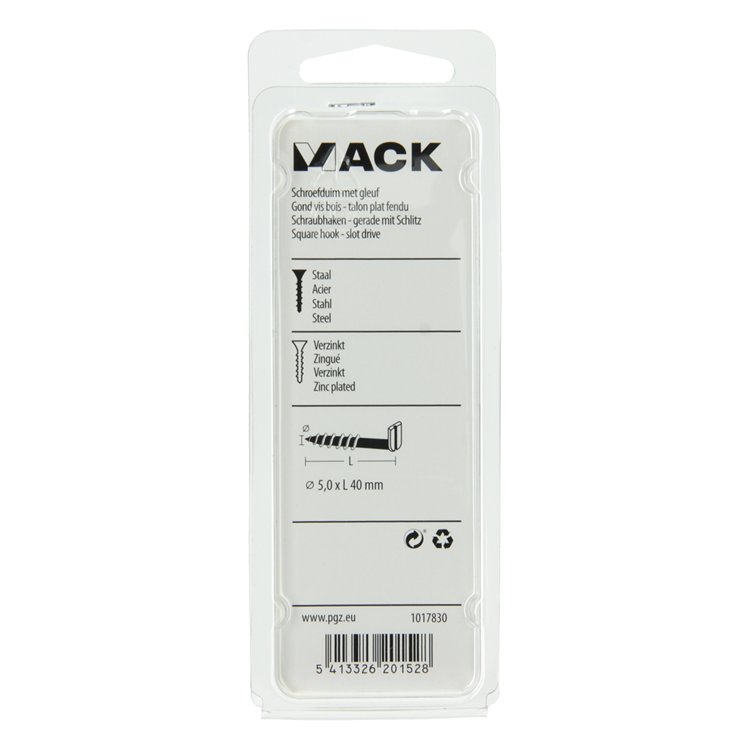 Load image into Gallery viewer, Mack 1017830 - schroefduim met gleuf staal verz. 5 st 5,0 x 40 mm | 10 stuks