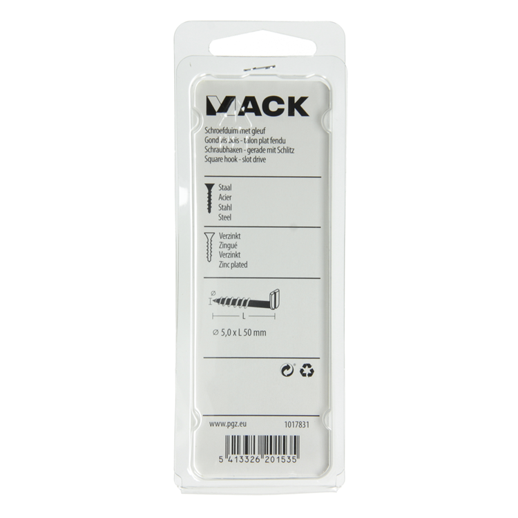 Load image into Gallery viewer, Mack 1017831 - schroefduim met gleuf staal verz. 5 st 5,0 x 50 mm | 10 stuks
