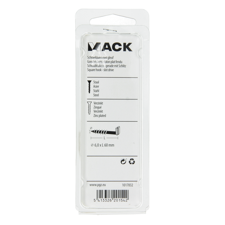 Load image into Gallery viewer, Mack 1017832 - schroefduim met gleuf staal verz. 4 st 6,0 x 60 mm | 10 stuks