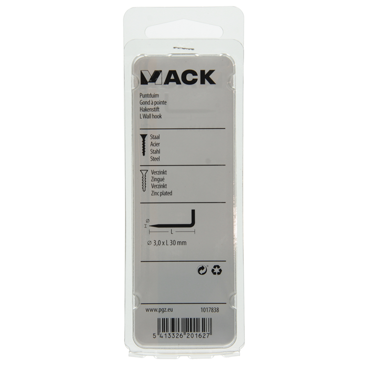 Load image into Gallery viewer, Mack 1017838 - puntduim staal verzinkt 16 st 3,0 x 30 mm | 10 stuks