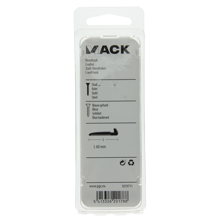 Load image into Gallery viewer, Mack 1019711 - wandhaak staal blauw gehard 5 st 60 mm | 10 stuks