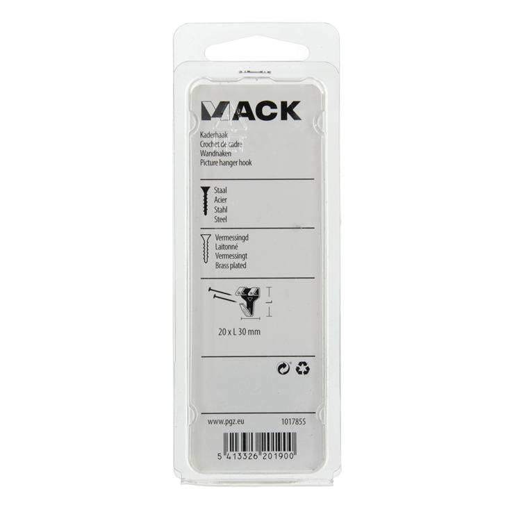 Load image into Gallery viewer, Mack 1017855 - kaderhaak staal vermessingd 6 st 20 x 30 mm | 5 stuks