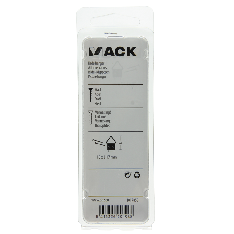 Load image into Gallery viewer, Mack 1017858 - kaderhanger staal vermessingd 6 st 10 x 17 mm | 10 stuks