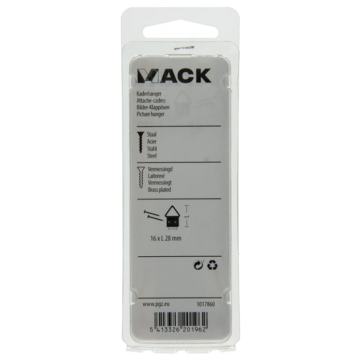 Load image into Gallery viewer, Mack 1017860 - kaderhanger staal vermessingd 5 st 16 x 28 mm | 10 stuks