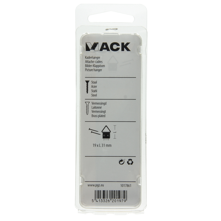Load image into Gallery viewer, Mack 1017861 - kaderhanger staal vermessingd 4 st 19 x 31 mm | 10 stuks
