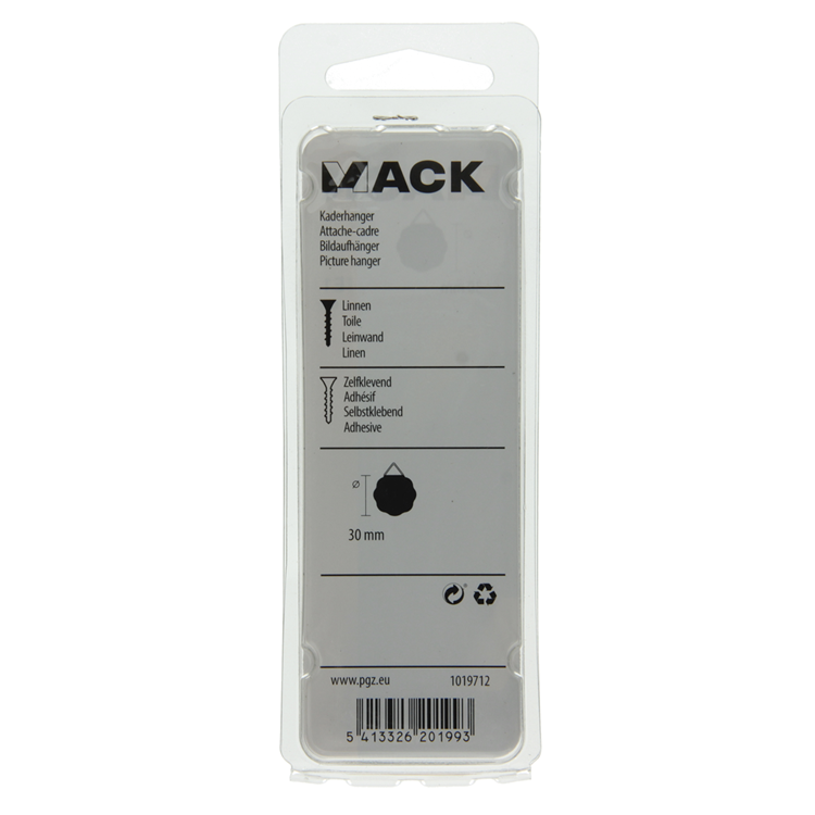 Load image into Gallery viewer, Mack 1019712 - linnen kaderhanger zelfklevend6 st 30 mm | 10 stuks