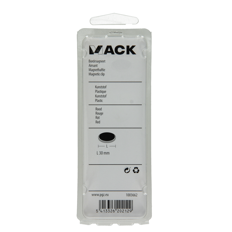 Load image into Gallery viewer, Mack 1003662 - bordmagneet kunststof rood 4 st 30mm | 10 stuks