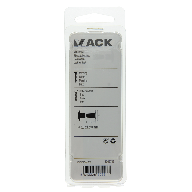 Load image into Gallery viewer, Mack 1019715 - klinknagel messing 10 st 3,3 x 9,0mm | 10 stuks