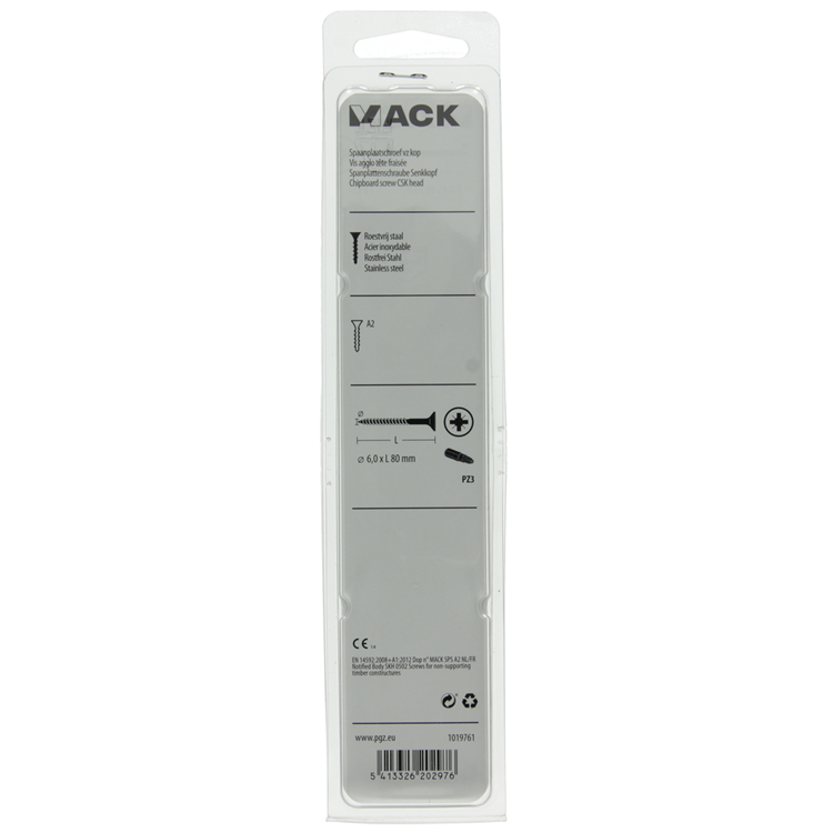 Load image into Gallery viewer, Mack 1019761 - spaanplaatschroef vz kop rvs 5 st 6,0 x 80 mm | 5 stuks