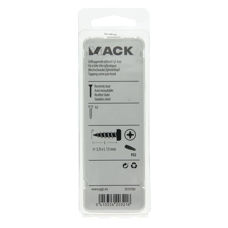 Load image into Gallery viewer, Mack 1019784 - zelftappende schroef cyl.kop a2 12 st 3,9 x 13 mm | 10 stuks