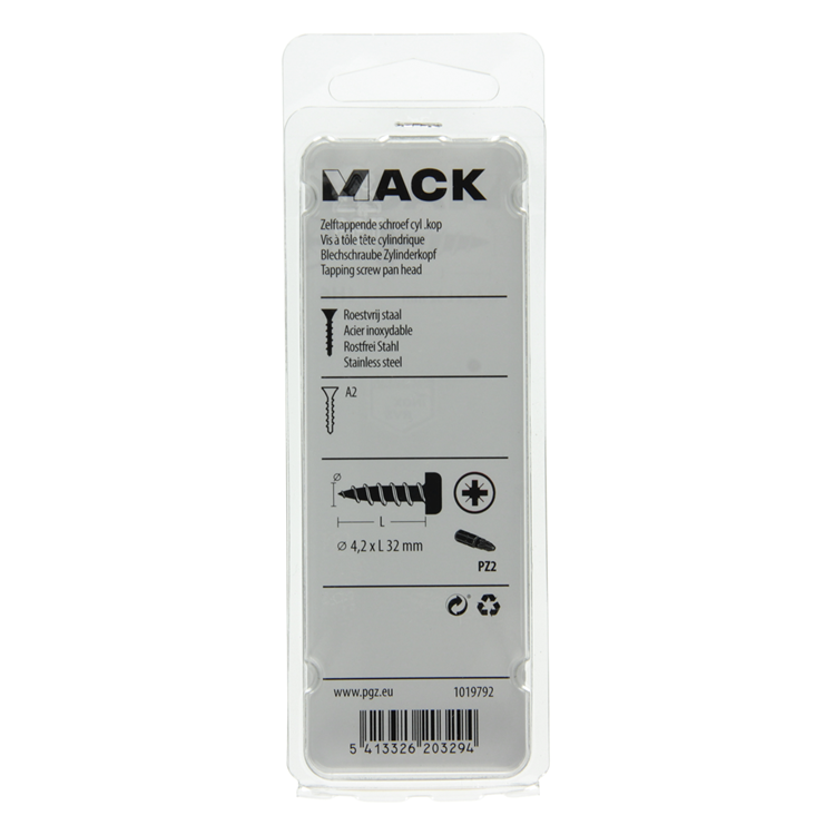 Load image into Gallery viewer, Mack 1019792 - zelftappende schroef cyl.kop a2 8 st 4,2 x 32 mm | 10 stuks