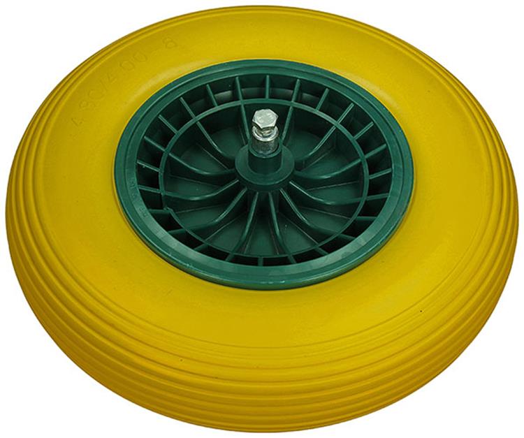 Load image into Gallery viewer, 1039748 - lekvrij kruiwagenwiel ø 400 groene velg | 3 stuks