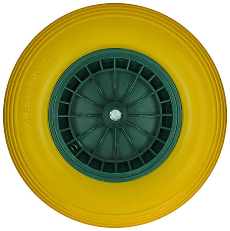 Load image into Gallery viewer, 1039748 - lekvrij kruiwagenwiel ø 400 groene velg | 3 stuks