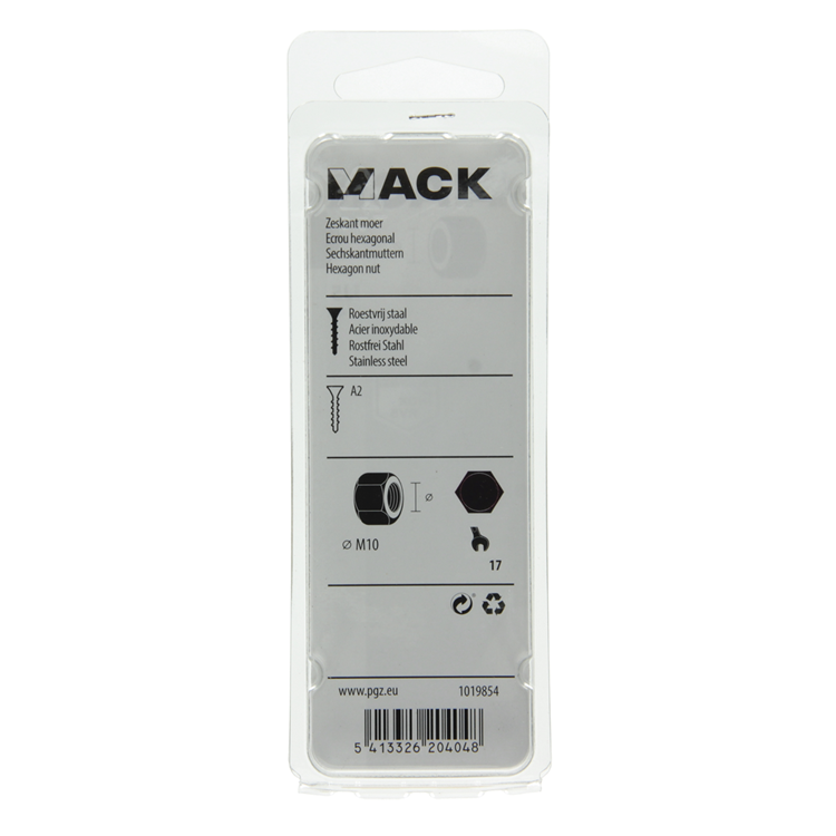 Load image into Gallery viewer, Mack 1019854 - zeskantmoer inox a2 4 st m10 | 10 stuks