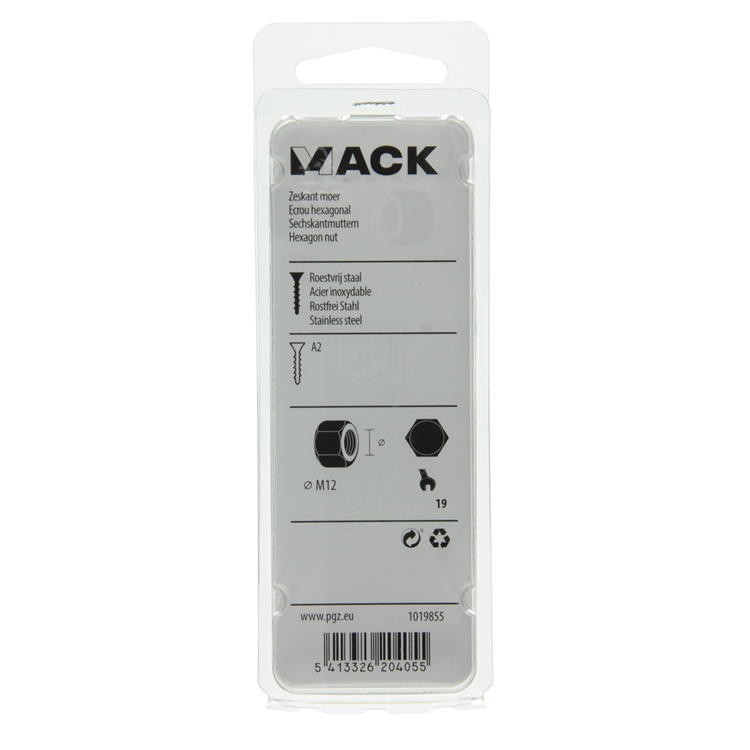 Load image into Gallery viewer, Mack 1019855 - zeskantmoer inox a2 2 st m12 | 10 stuks