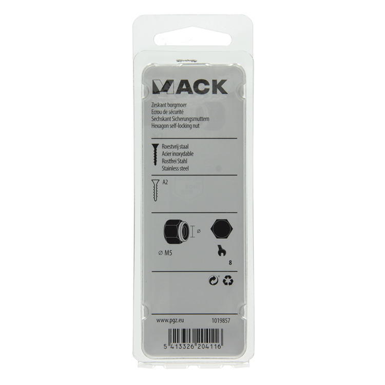 Load image into Gallery viewer, Mack 1019857 - zeskant borgmoer inox a2 6 st m 5 | 10 stuks