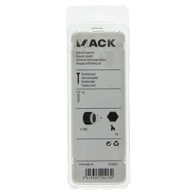 Load image into Gallery viewer, Mack 1019859 - zeskant borgmoer inox a2 4 st m 8 | 10 stuks
