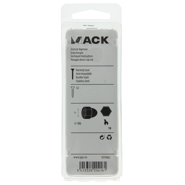 Load image into Gallery viewer, Mack 1019862 - zeskant dopmoer inox a2 4st m6 | 10 stuks