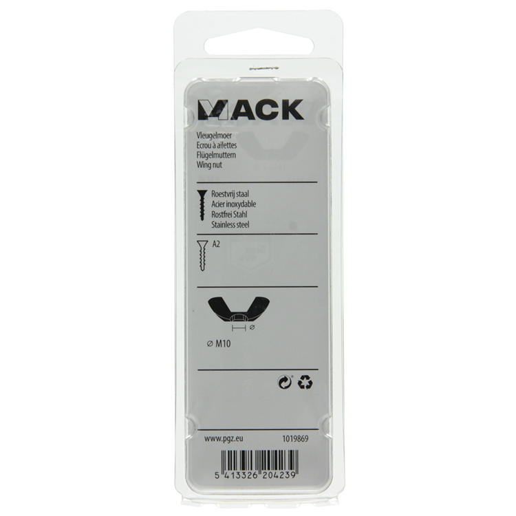 Load image into Gallery viewer, Mack 1019869 - vleugelmoer inox a2 2 st m10 | 10 stuks