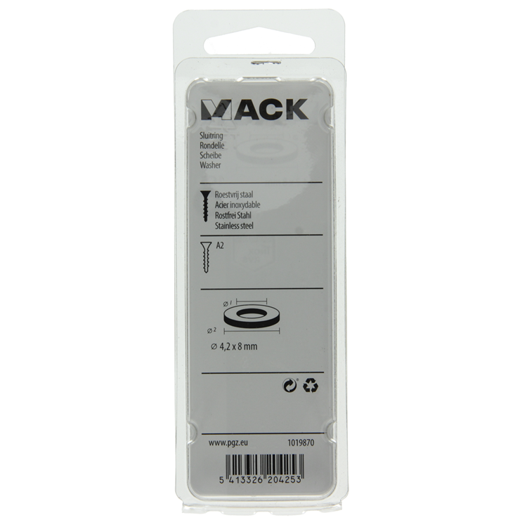 Load image into Gallery viewer, Mack 1019870 - sluitring inox a2 20 st m4 | 10 stuks