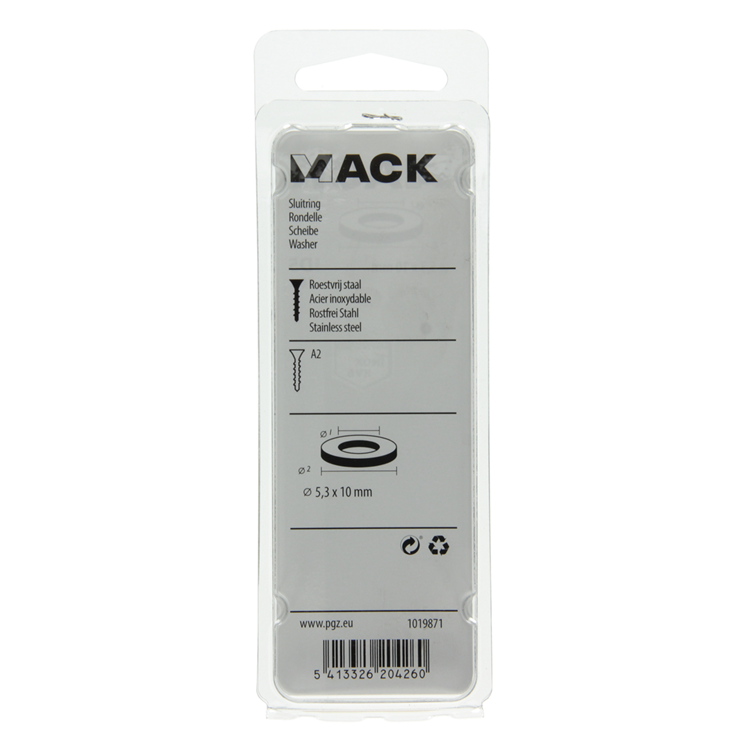Load image into Gallery viewer, Mack 1019871 - sluitring inox a2 18 st m5 | 10 stuks