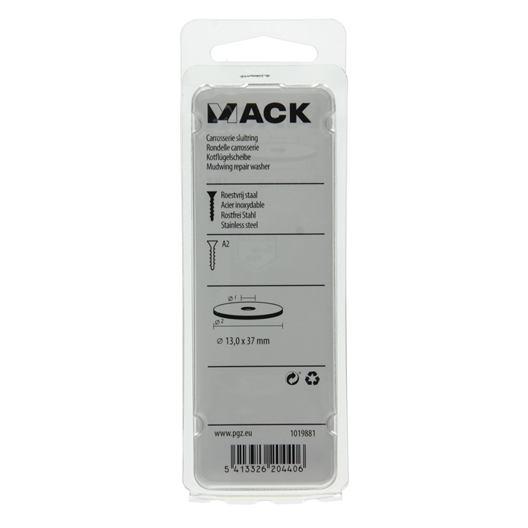 Load image into Gallery viewer, Mack 1019881 - carrosserie sluitring inox a2 2 st 13,0x37 | 10 stuks