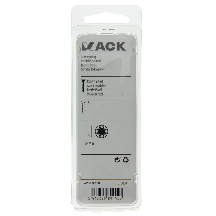 Load image into Gallery viewer, Mack 1019883 - tandveerring inox a2 10 st m6 | 10 stuks