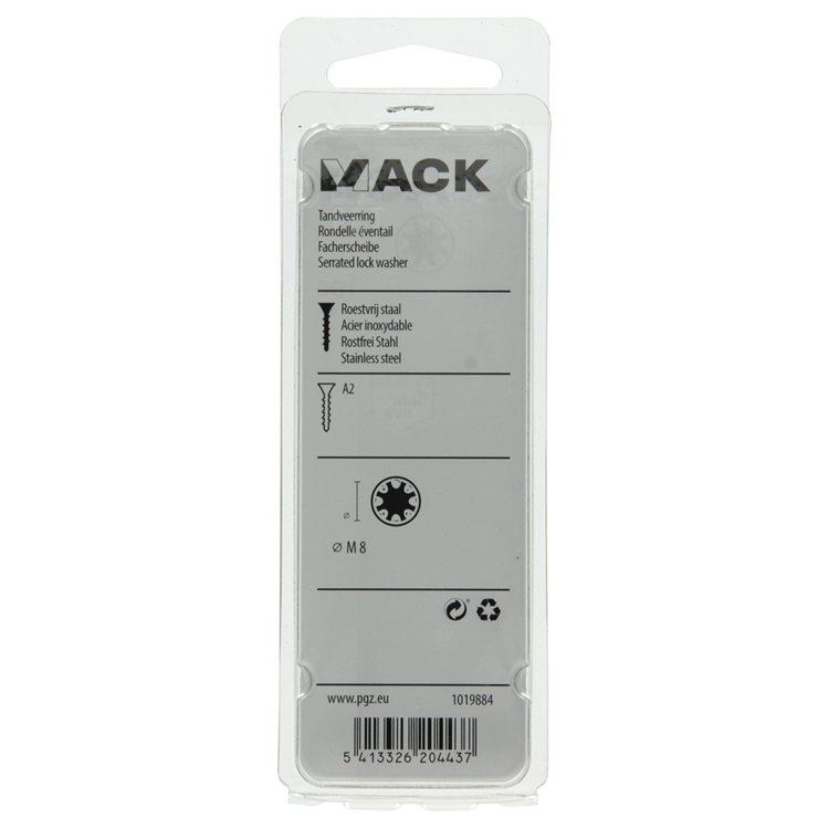 Load image into Gallery viewer, Mack 1019884 - tandveerring inox a2 8 st m8 | 10 stuks