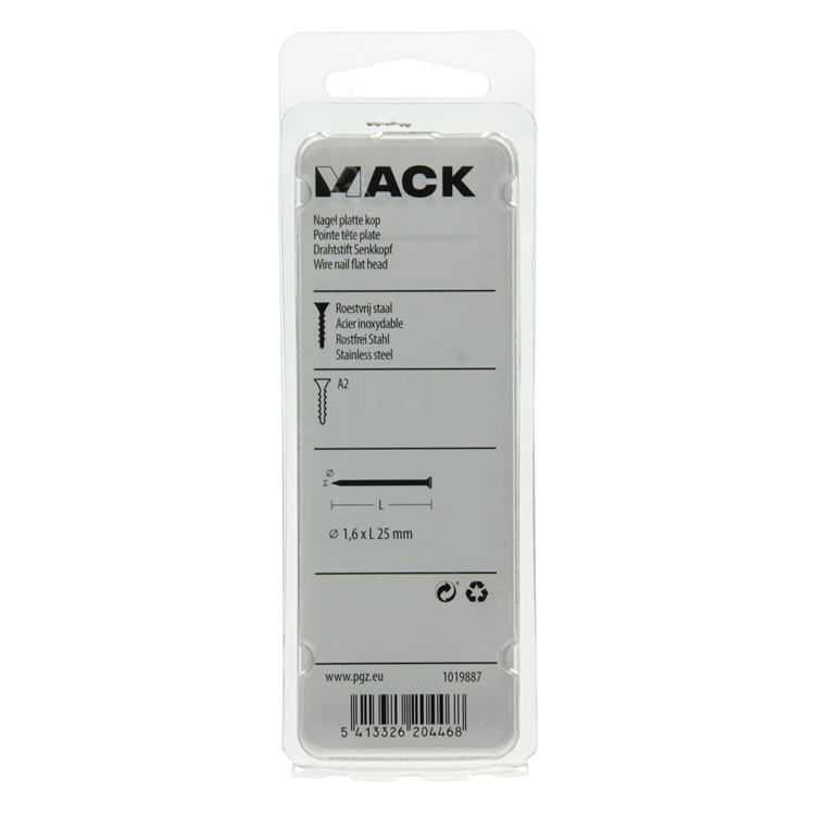 Load image into Gallery viewer, Mack 1019887 - nagel platte kop inox a2 35 st1,6 x 25 mm | 10 stuks